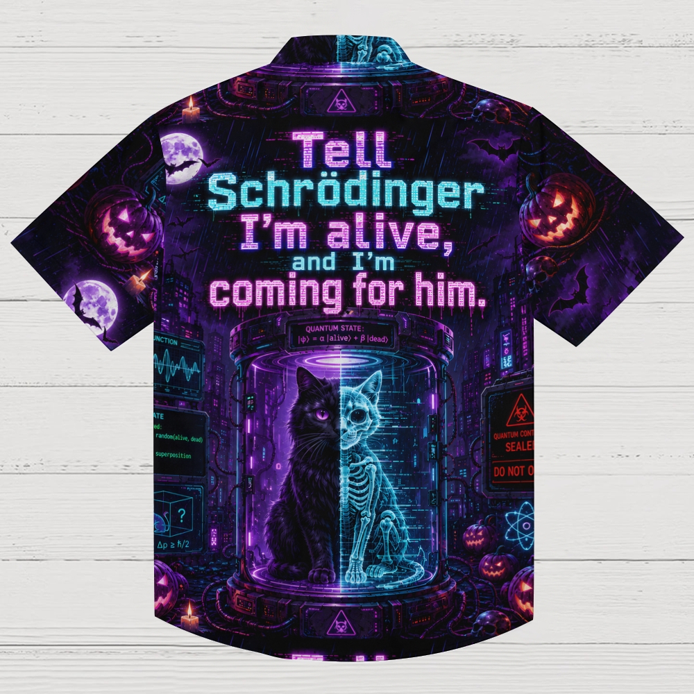 Schrödinger's cat-cyberpunk style Geek Hawaiian Shirt