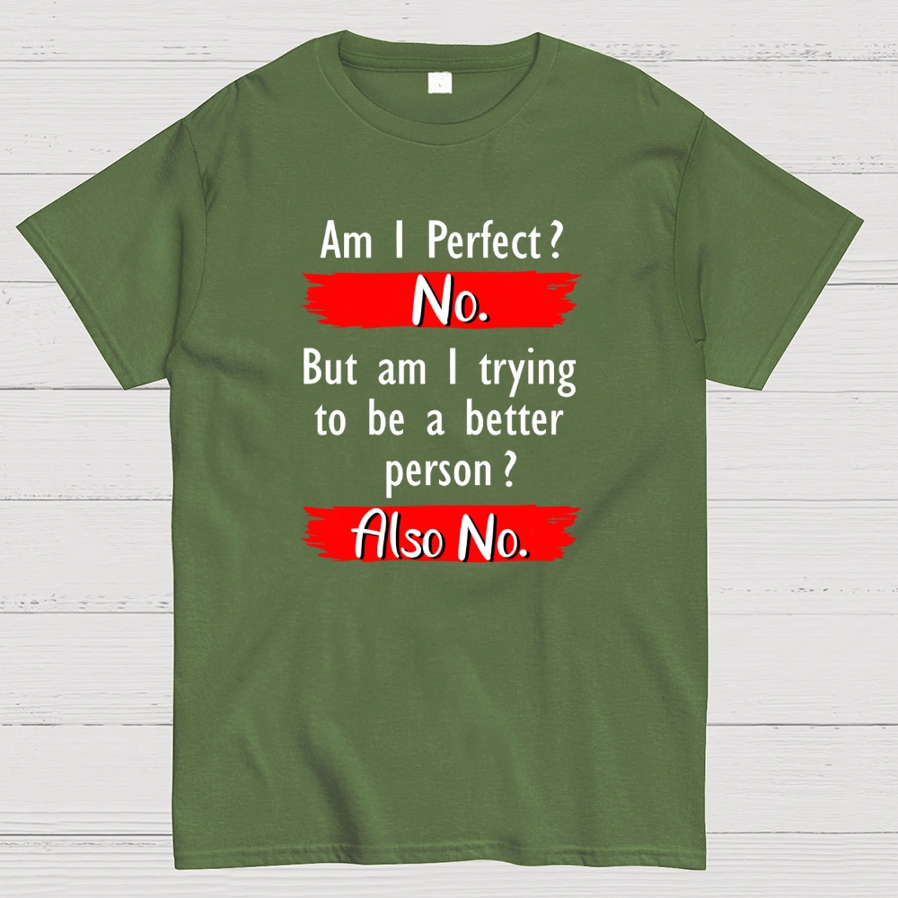 Am I Perfect No Funny Perfect Person Quotes Geek T-Shirt