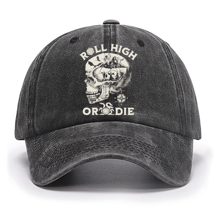 DND SHIRT: Roll High or Die Dungeons and Dragons Cotton Hat