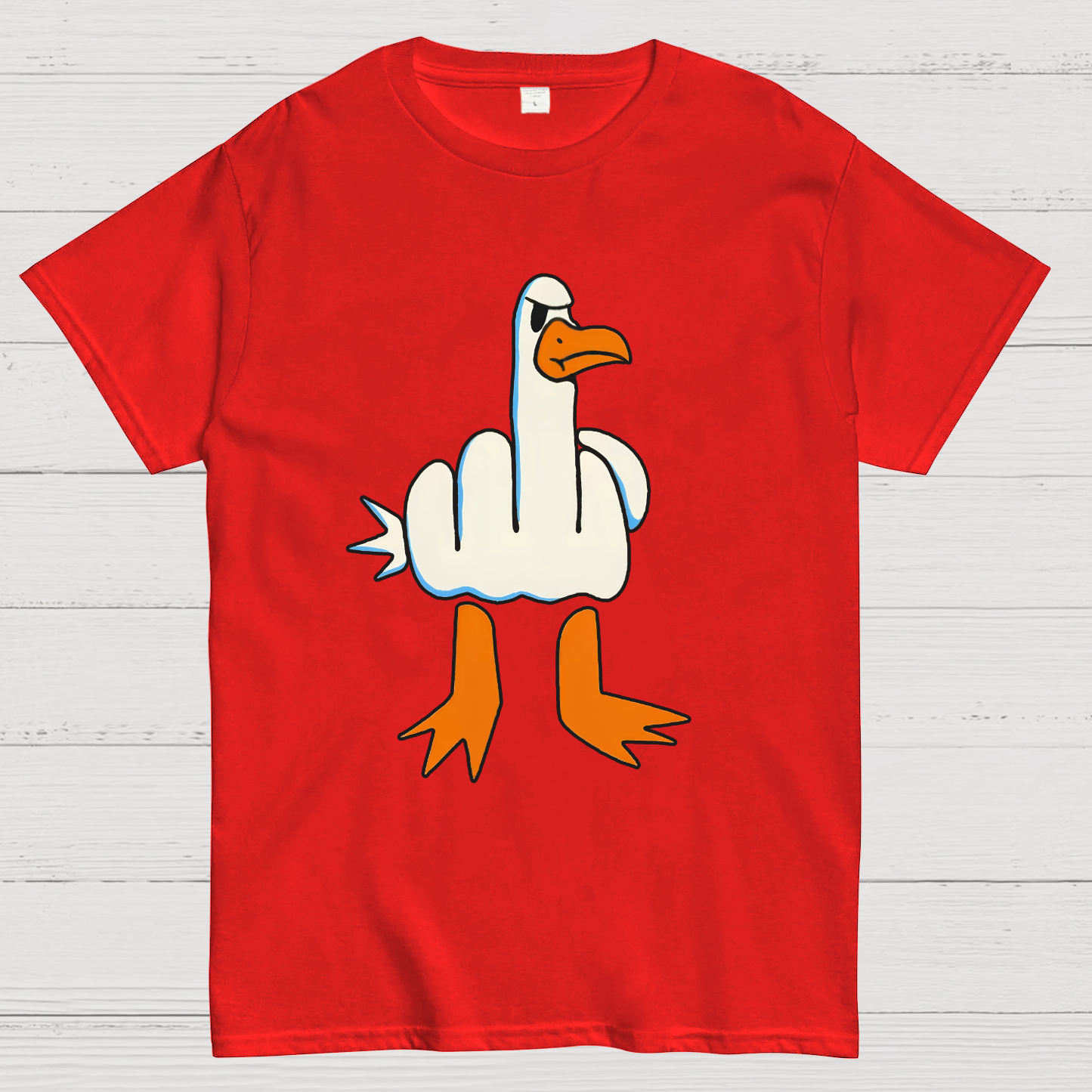Rude Seagull Design Funny Geeky T-Shirt