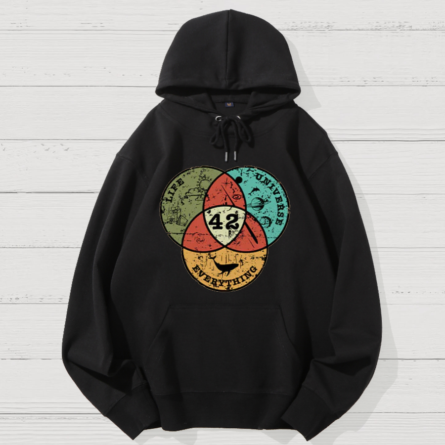 Life, the Universe & Everything Nerdy Graphic Geek Cotton Hoodie