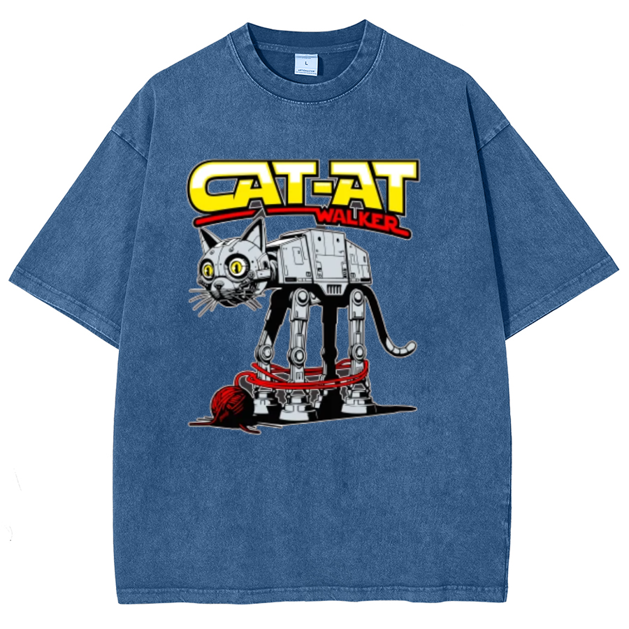 Funny Cat-at Walker,Cat Geeky Vintage Distressed T-shirt