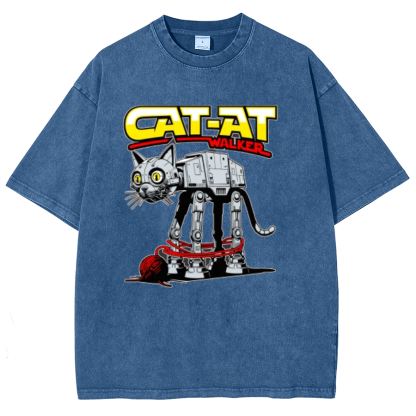 Funny Cat-at Walker,Cat Geeky Vintage Distressed T-shirt