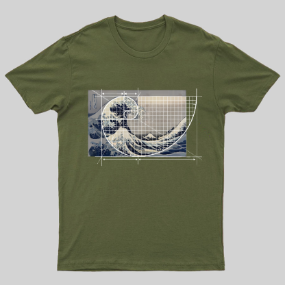 Hokusai Meets Fibonacci Geeky T-Shirt