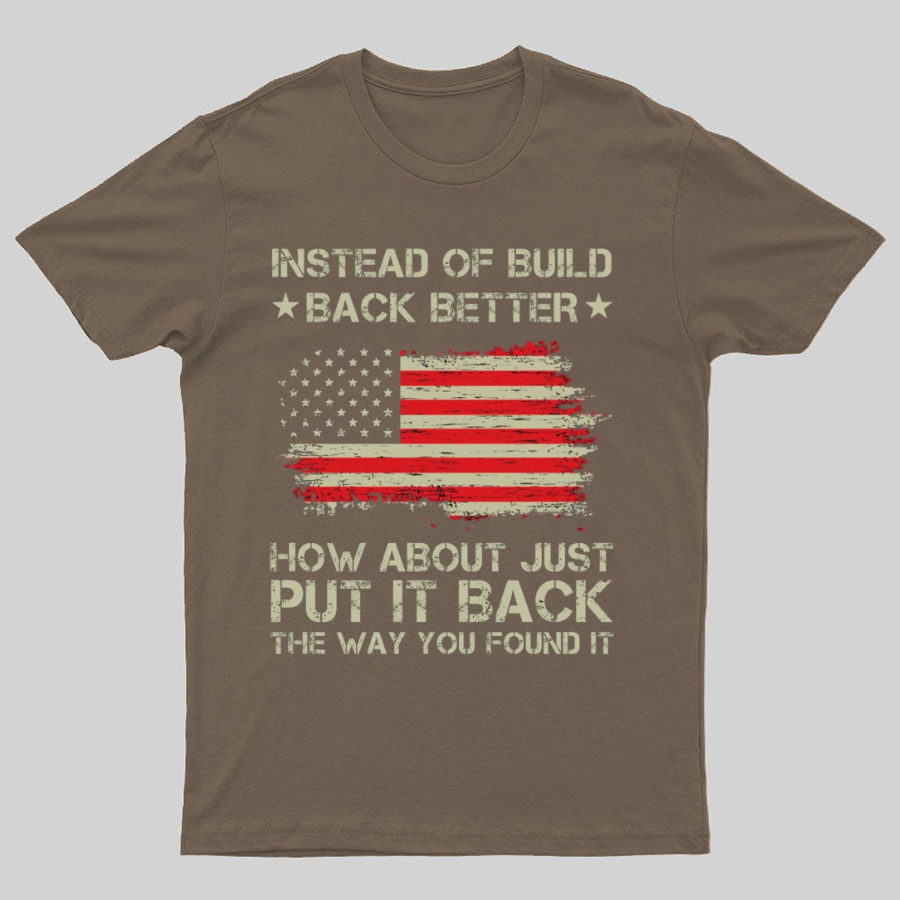 Instead Of Build Back Better How About Just Put It Back 1776 T-Shirt