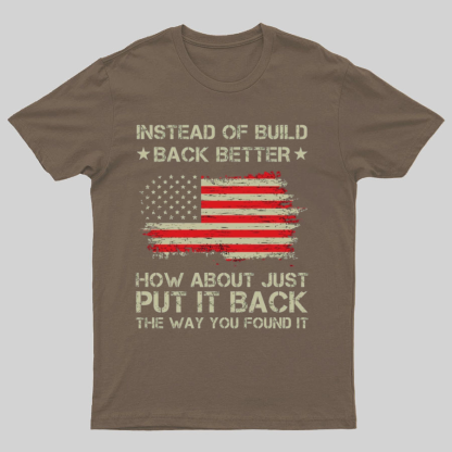 Instead Of Build Back Better How About Just Put It Back 1776 T-Shirt