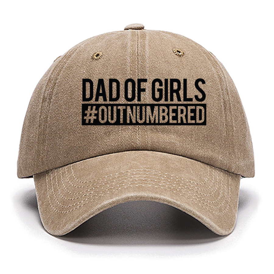 Dad of Girls Outnumbered, Father's Day Funny Cotton Hat