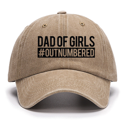 Dad of Girls Outnumbered, Father's Day Funny Cotton Hat