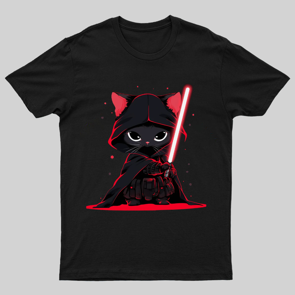 Cat Vader Embrace the Feline Dark Side! Nerdy T-Shirt