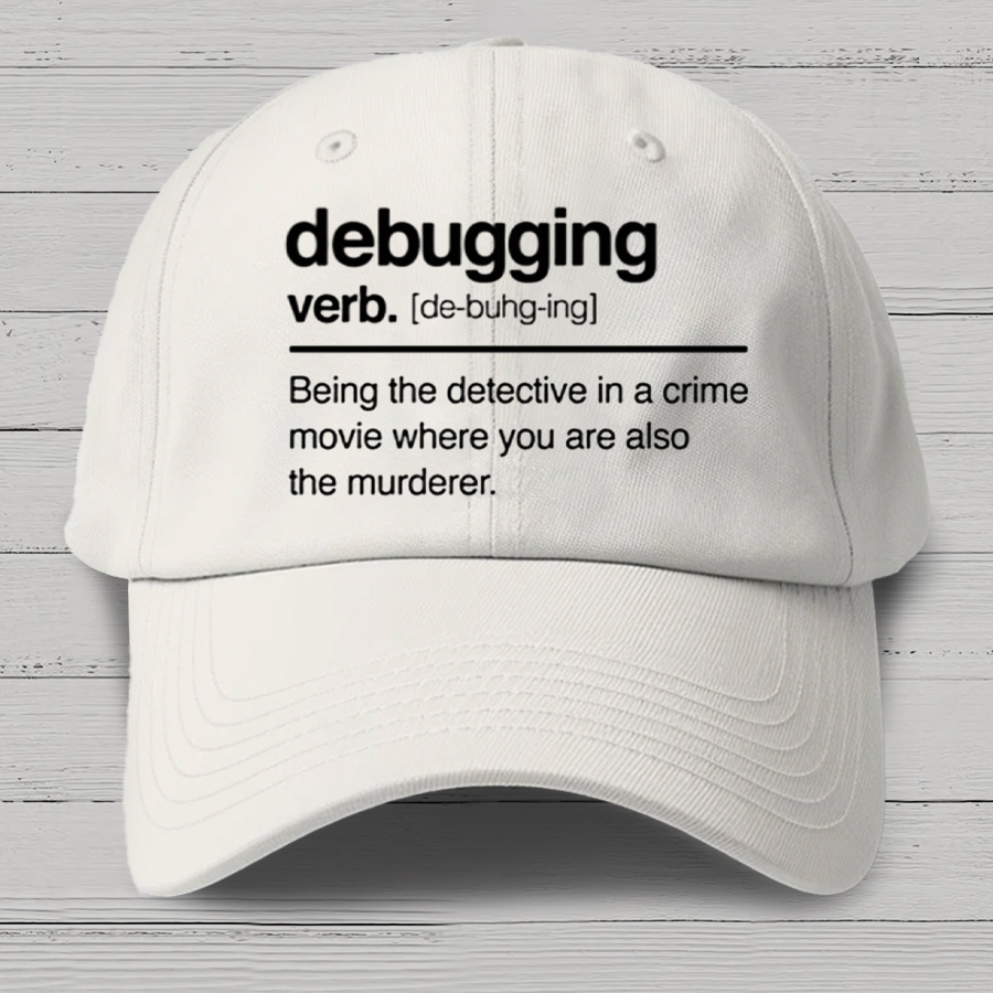 Debugging Verb - NERD Hat - IT Hat - Computer Coder Hat