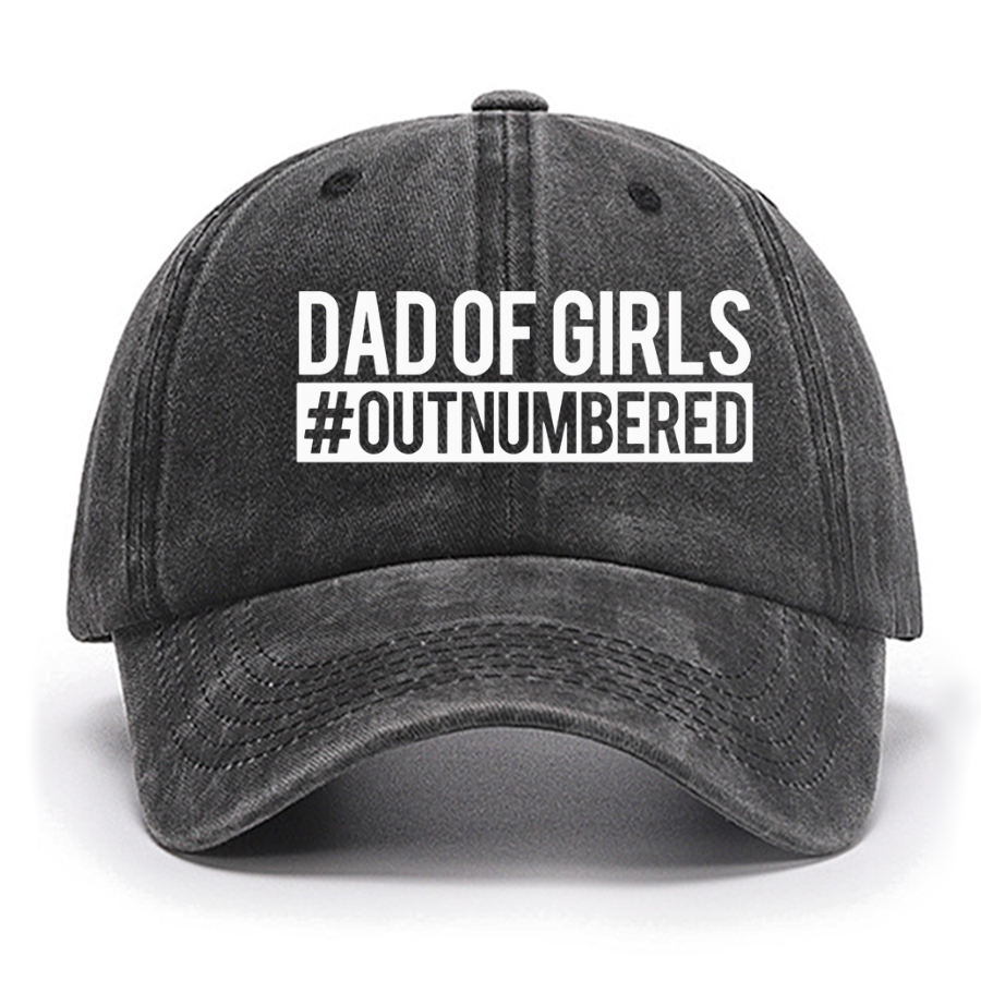 Dad of Girls Outnumbered, Father's Day Funny Cotton Hat