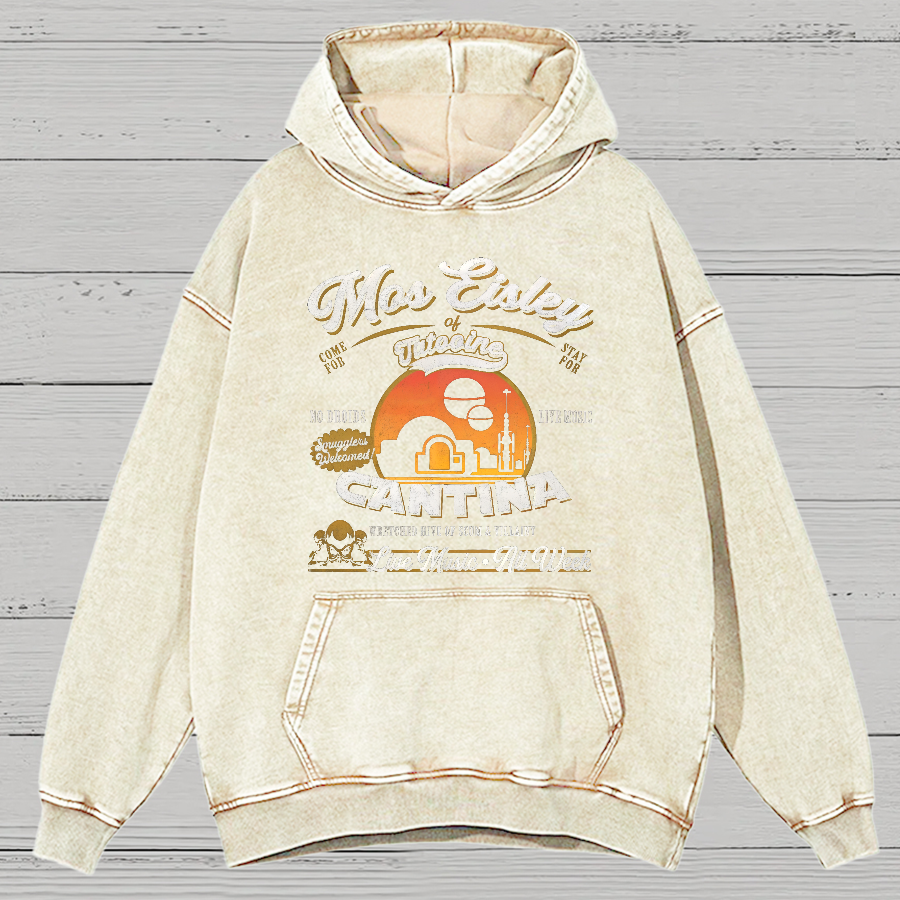 Mos Eisley Cantina Tatooine Graphic Star Wars Vintage Distressed Hoodie