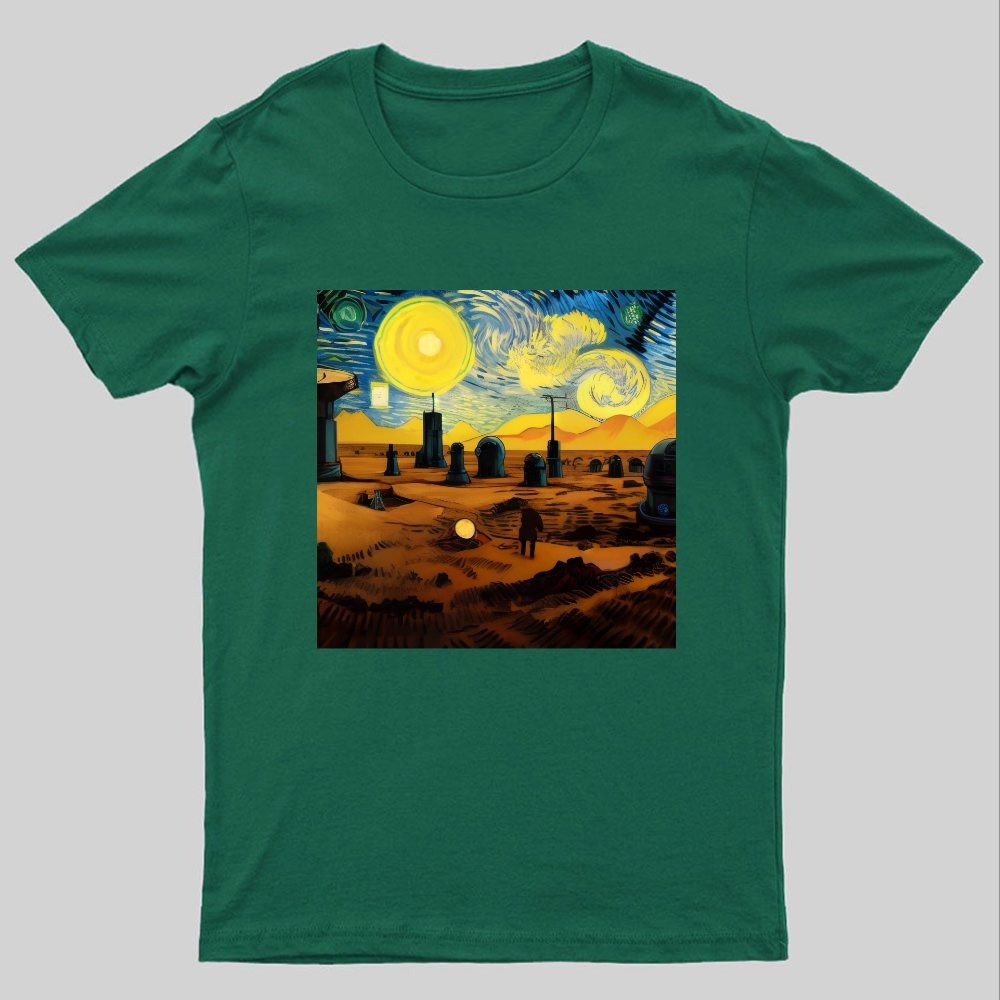 Starry Night in Mos Eisley Tatooine Nerdy T-Shirt