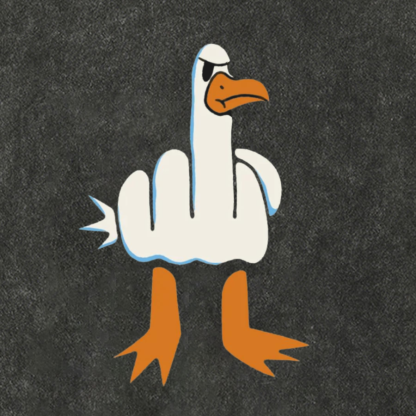Rude Seagull Design Funny Vintage Distressed T-shirt