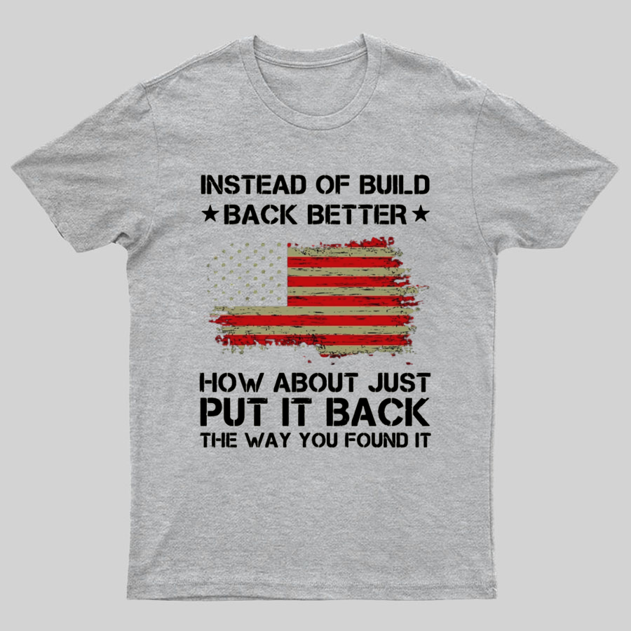 Instead Of Build Back Better How About Just Put It Back 1776 T-Shirt
