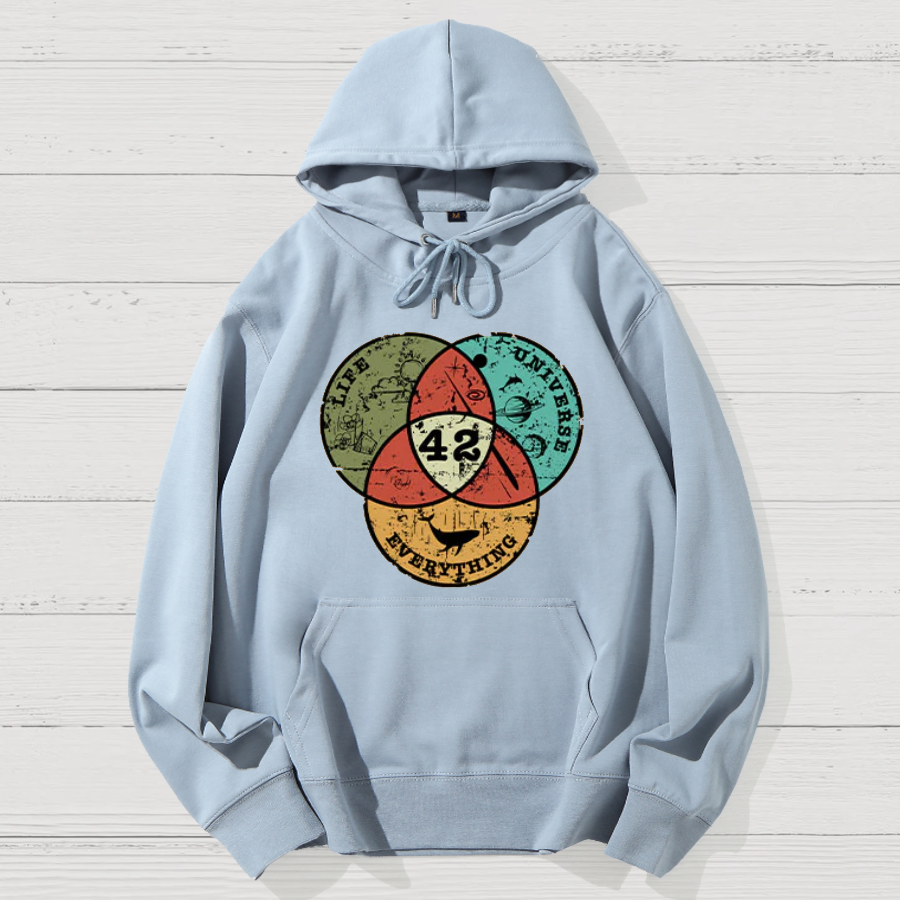 Life, the Universe & Everything Nerdy Graphic Geek Cotton Hoodie