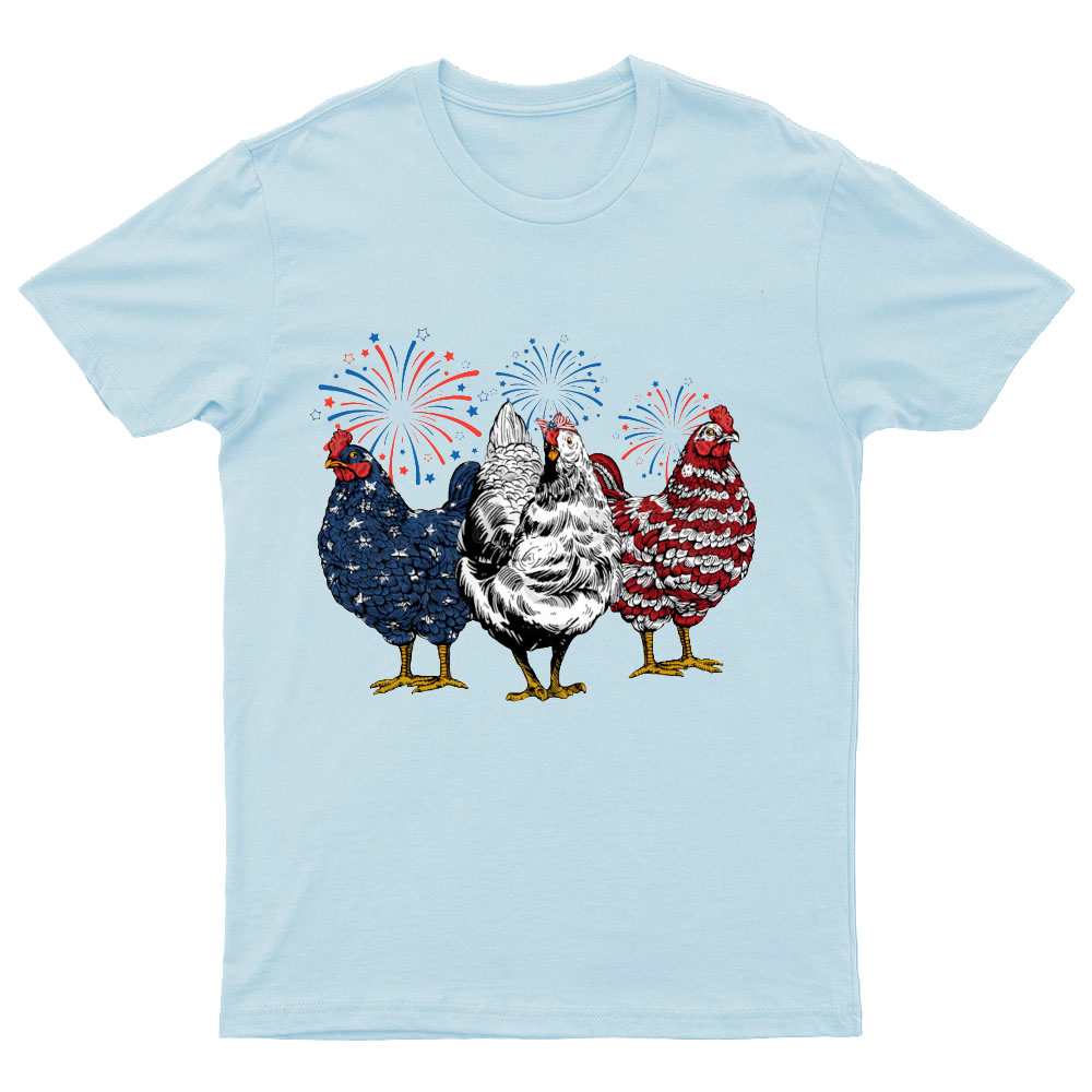 Patriotic USA Chicken Retro American 4th Of July Nerdy T-Shirt