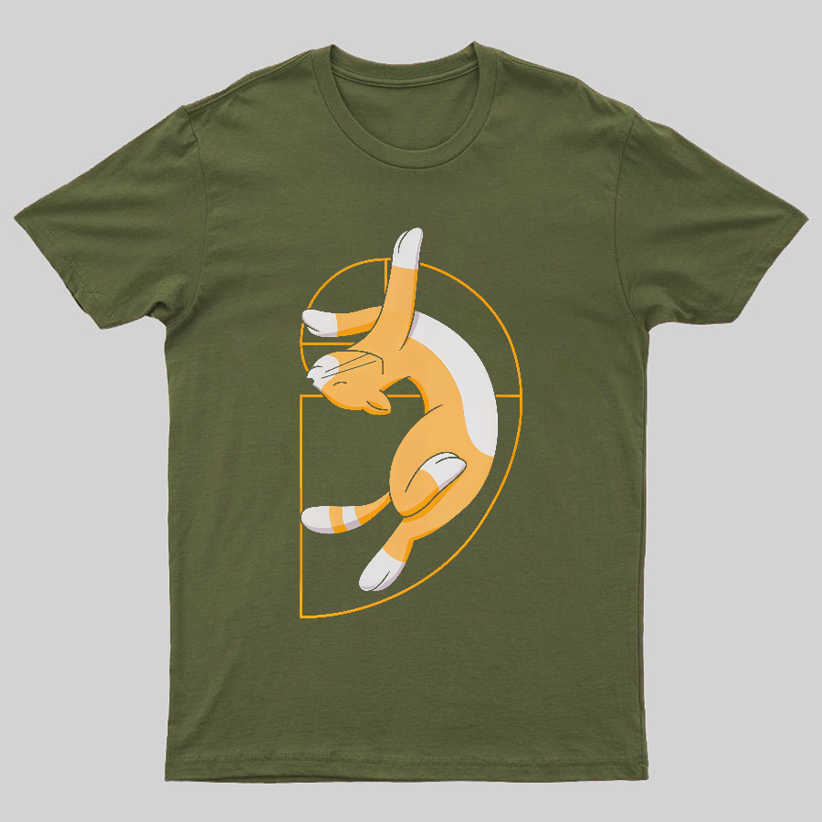 Fibonacci Spiral Cat Geeky T-Shirt