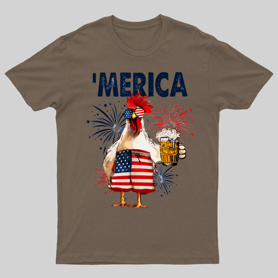 Independence Day Chickens Geeky T-Shirt
