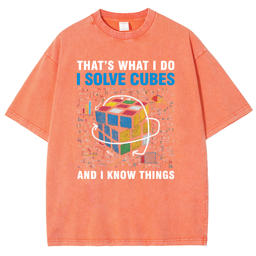 Competitive Puzzle I Solve Cubes And I Know Thing Cubing Vintage Distressed T-shirt