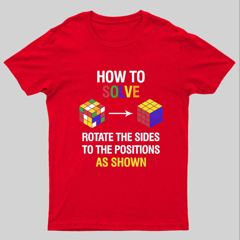 How To Solve Competitive Puzzle Funny Speed Cubing Geeky T-Shirt