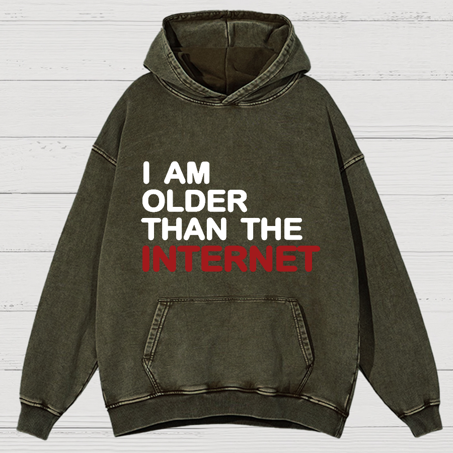 I Am Older Than The Internet Vintage Distressed Hoodie