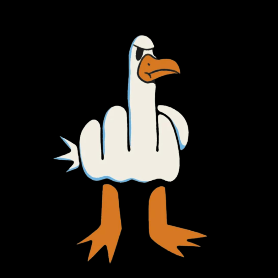 Rude Seagull Design Funny Geeky T-Shirt