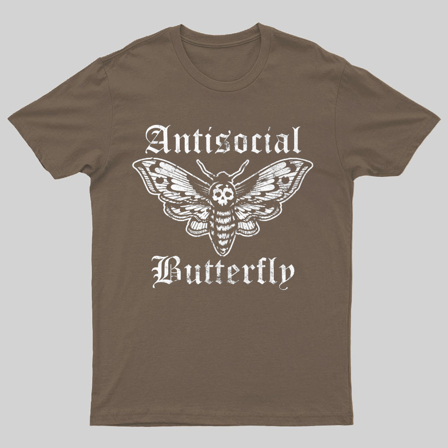 Funny Antisocial Butterfly Geeky T-Shirt
