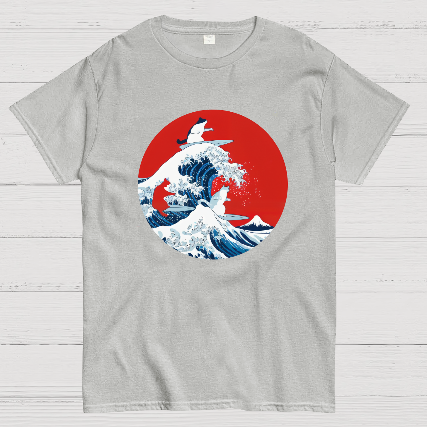 Surfing Cat Funny T-Shirt