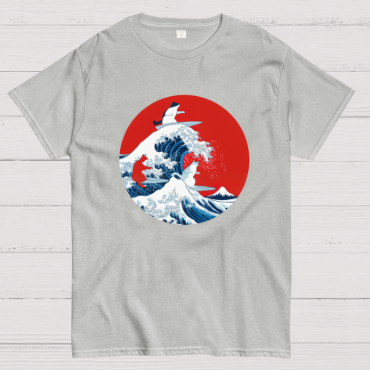 Surfing Cat Funny T-Shirt
