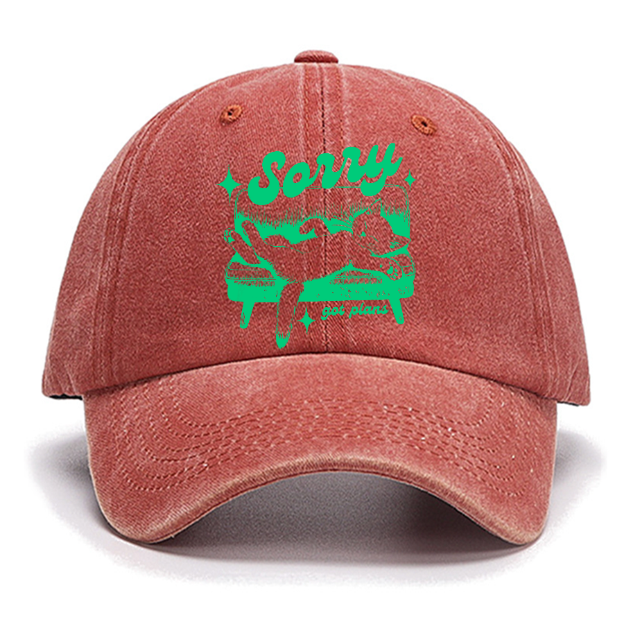 Sorry Got Plans Funny Cat Cotton Hat