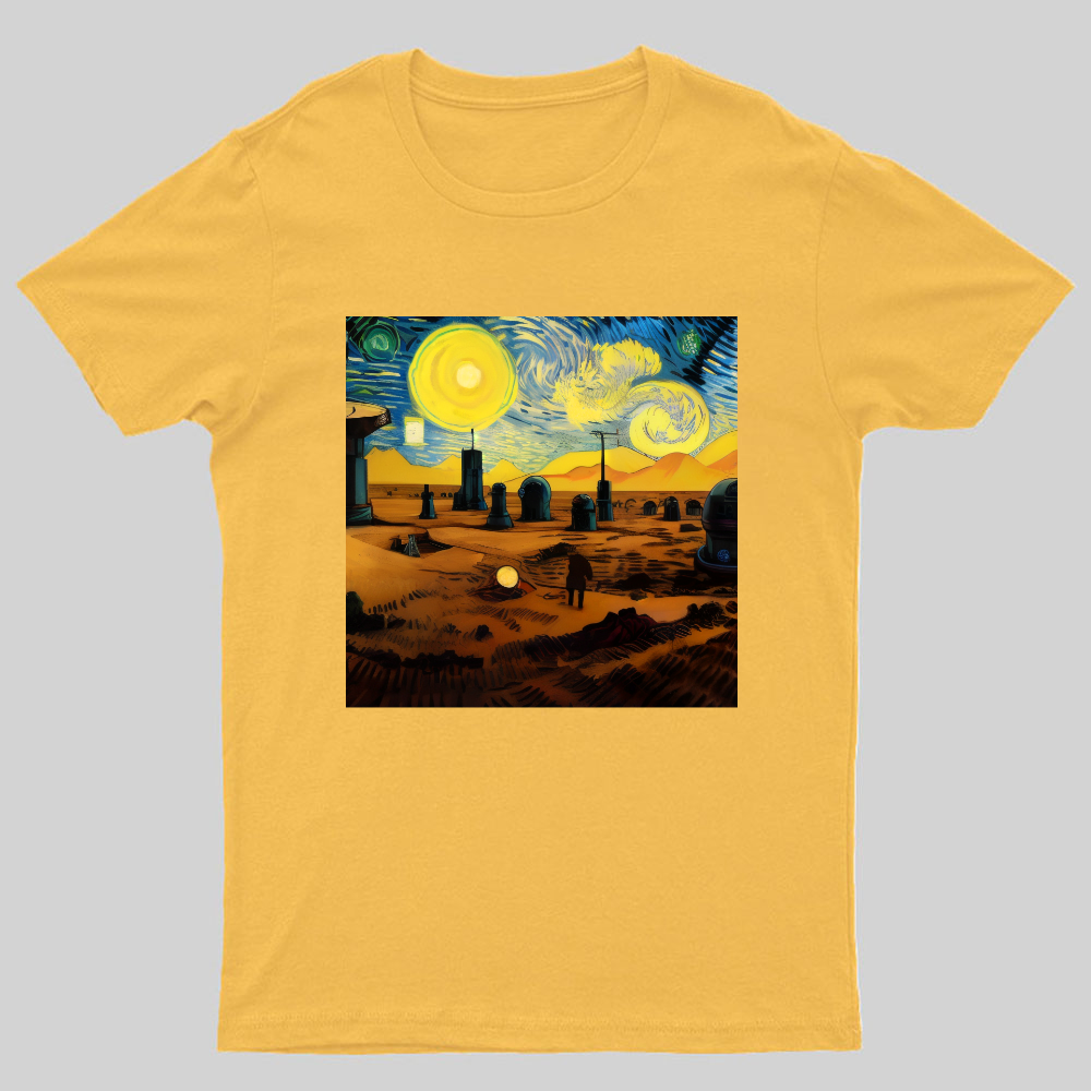 Starry Night in Mos Eisley Tatooine Nerdy T-Shirt