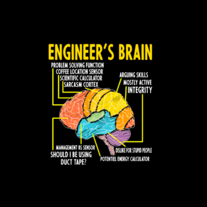 Engineer's Brain Funny Sarcastic Geeky T-Shirt