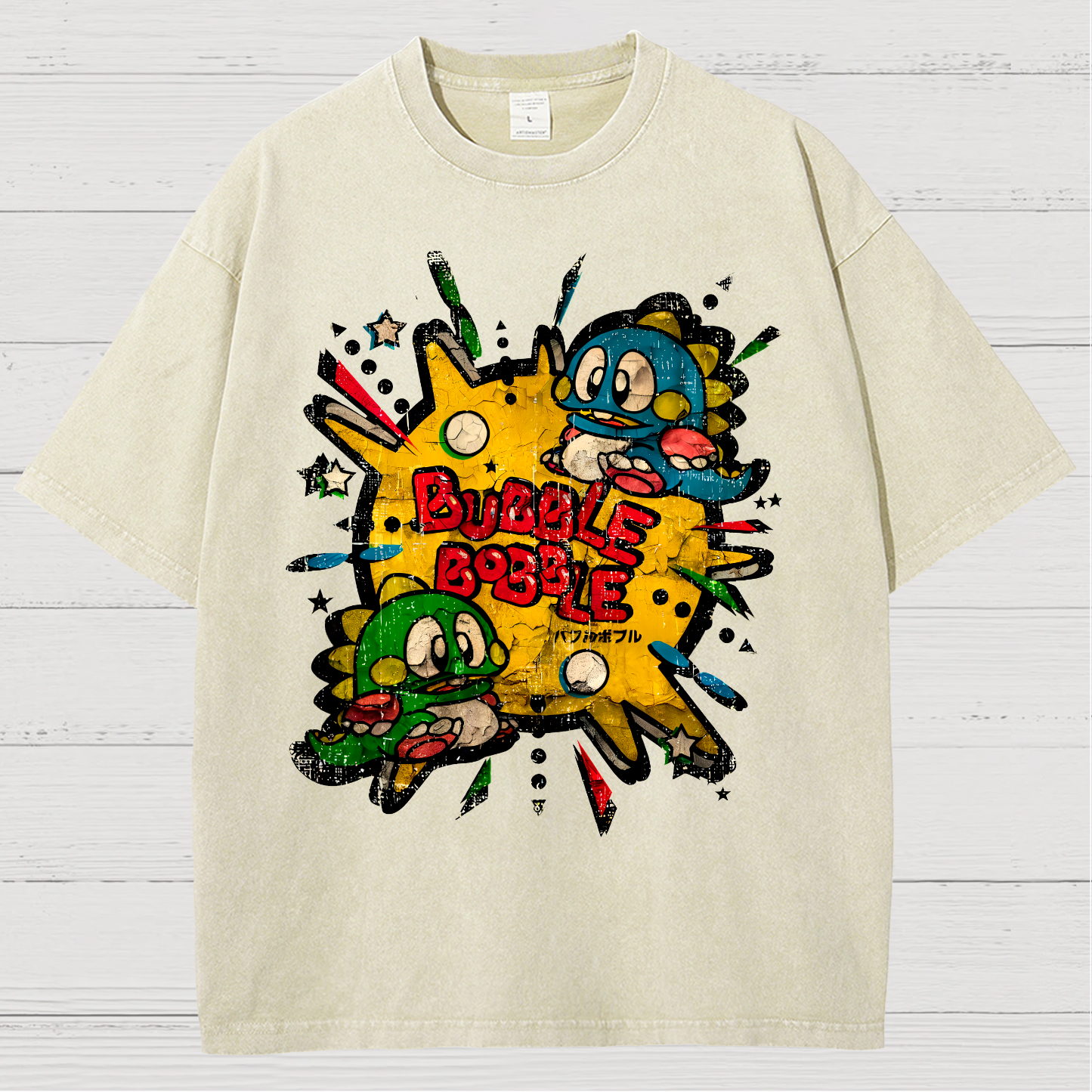 Bubble Bobble Nerd Retro Game Vintage Distressed T-shirt