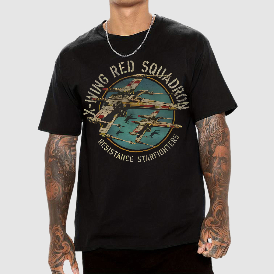 Star Wars X-Wing Squadron Faded Portrait Geek T-Shirt