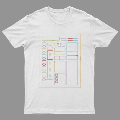 Character Sheet Dnd Geeky T-Shirt