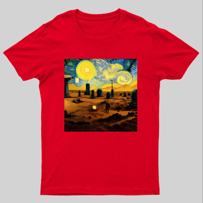 Starry Night in Mos Eisley Tatooine Nerdy T-Shirt