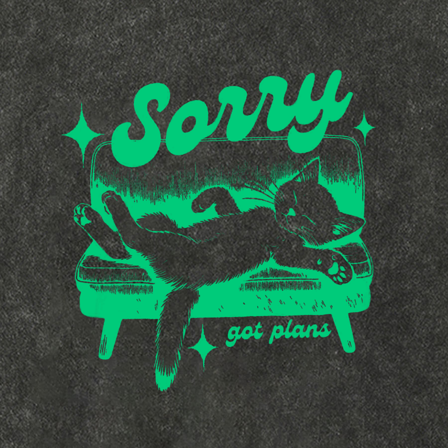 Sorry Got Plans Funny Cat Cotton Hat