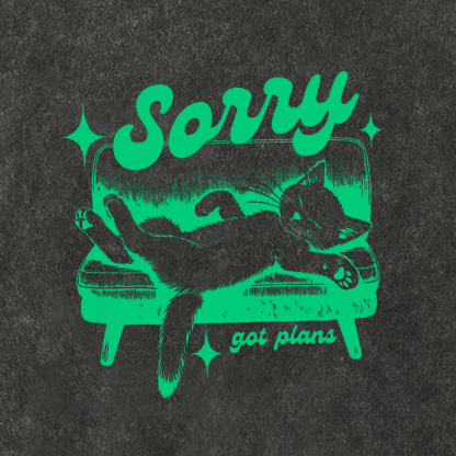 Sorry Got Plans Funny Cat Cotton Hat