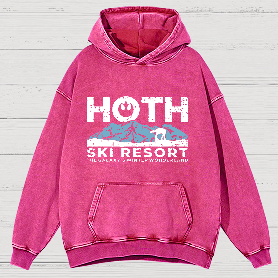 Hoth Ski Resort Vintage Distressed Hoodie