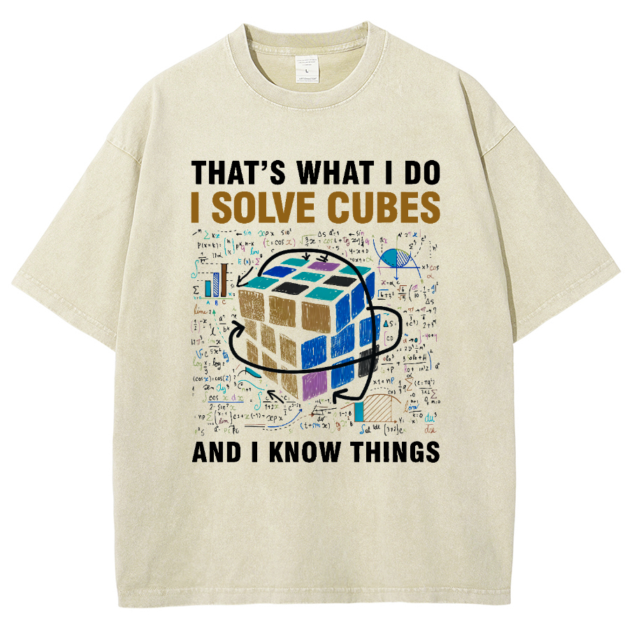 Competitive Puzzle I Solve Cubes And I Know Thing Cubing Vintage Distressed T-shirt