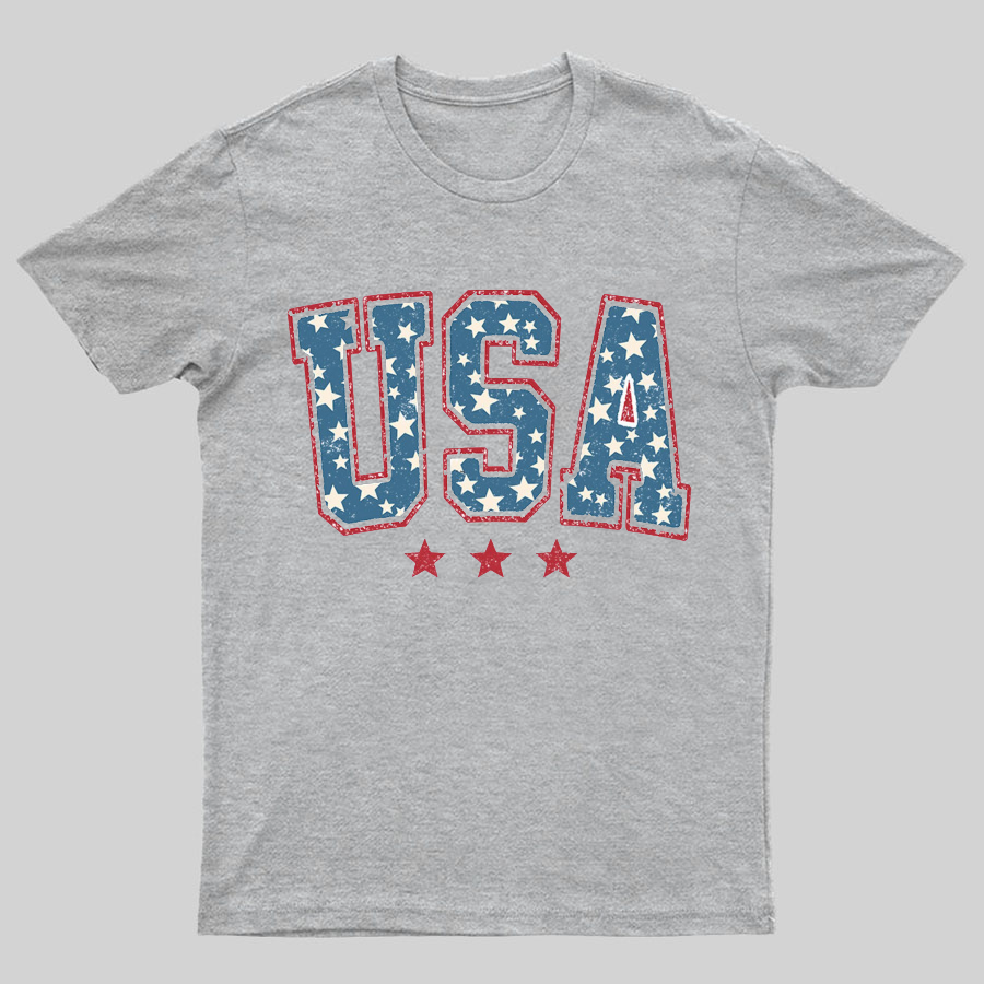 USA Stars and Stripes Geeky T-Shirt