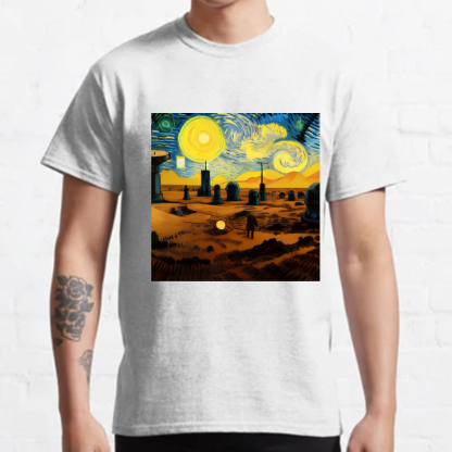 Starry Night in Mos Eisley Tatooine Nerdy T-Shirt