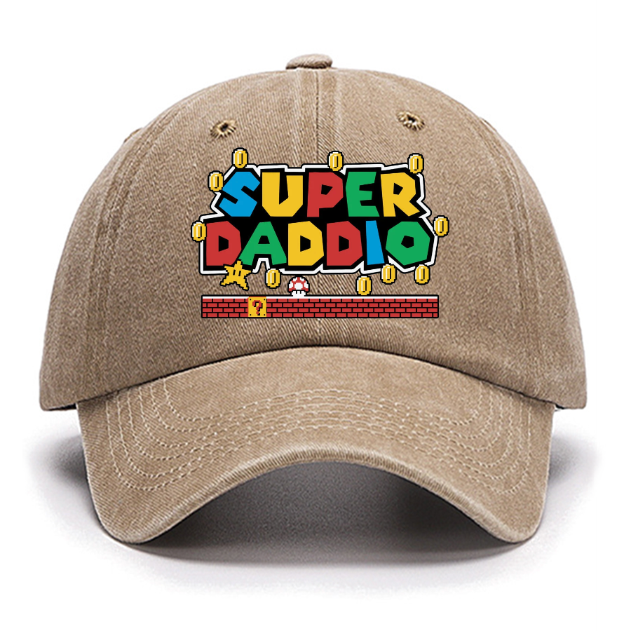 Father's Day Gift Father's Day T Shirt SUPER DADDIO Gamer Dad Cotton Hat