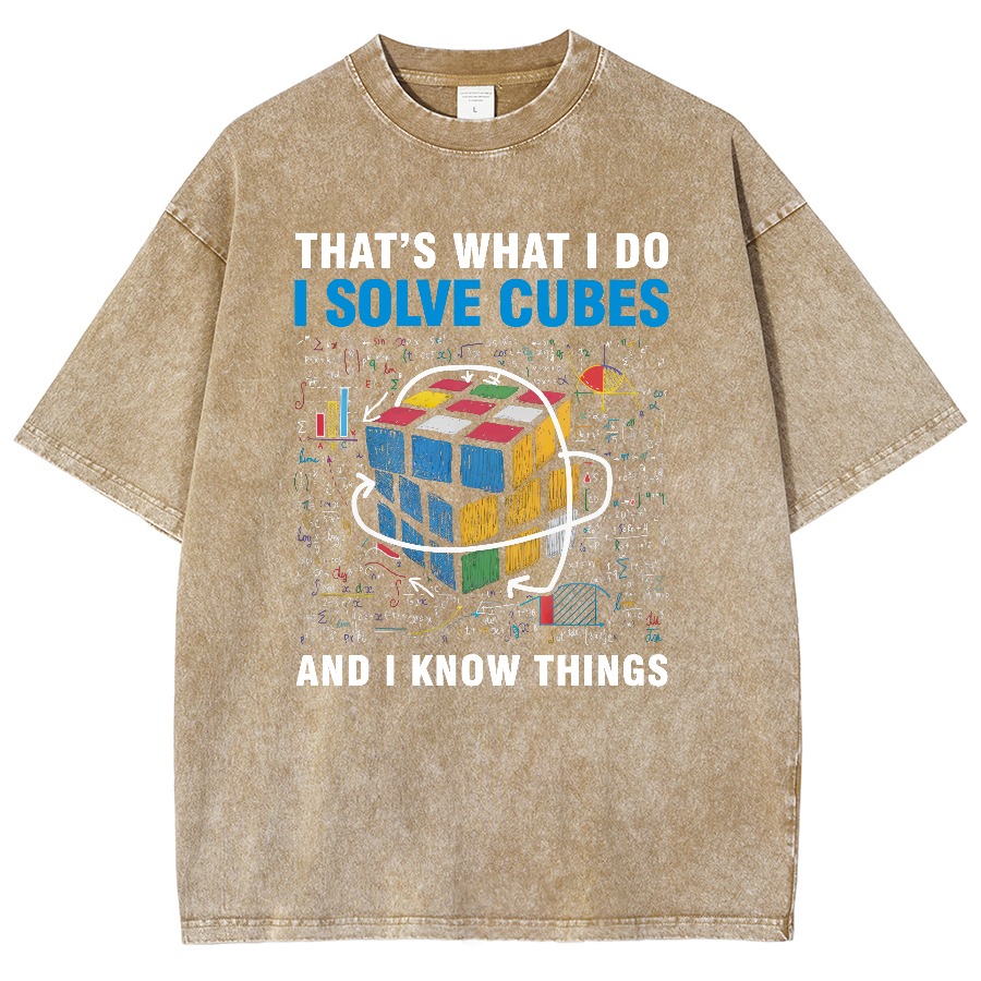 Competitive Puzzle I Solve Cubes And I Know Thing Cubing Vintage Distressed T-shirt