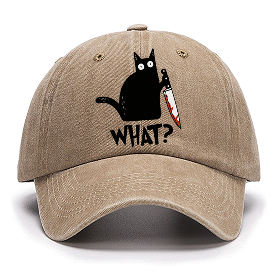 Sarcastic Funny Black Cat Cotton Hat