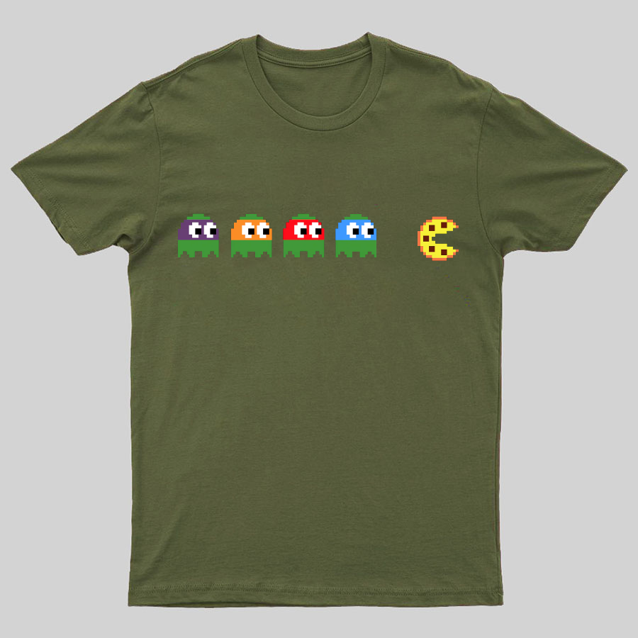 Teenage Mutant Ninja Turtles Chasing Pizza Geeky T-Shirt