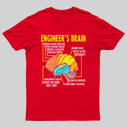 Engineer's Brain Funny Sarcastic Geeky T-Shirt