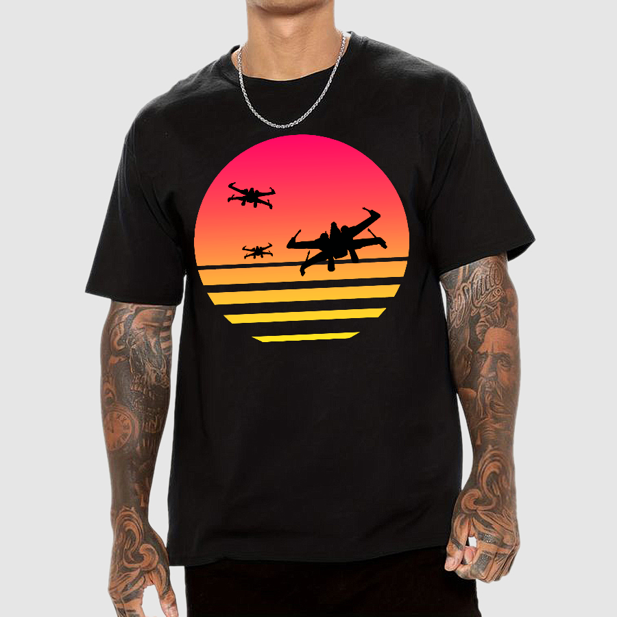 X-wing Fighter And Sunset Geek T-Shirt