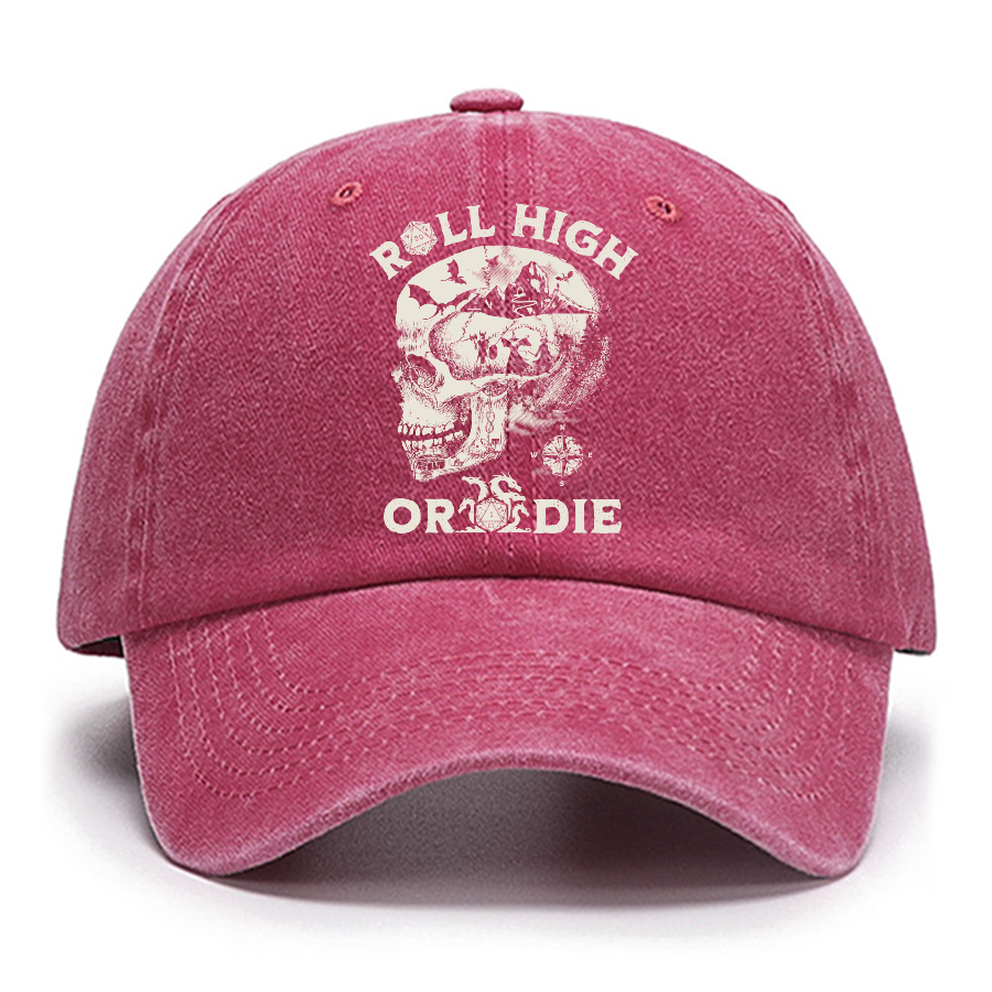 DND SHIRT: Roll High or Die Dungeons and Dragons Cotton Hat